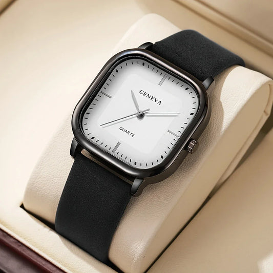 Men's Trendy Square Minimalist Quartz Watch